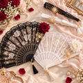Victorian Gothic Lace Hand Fan