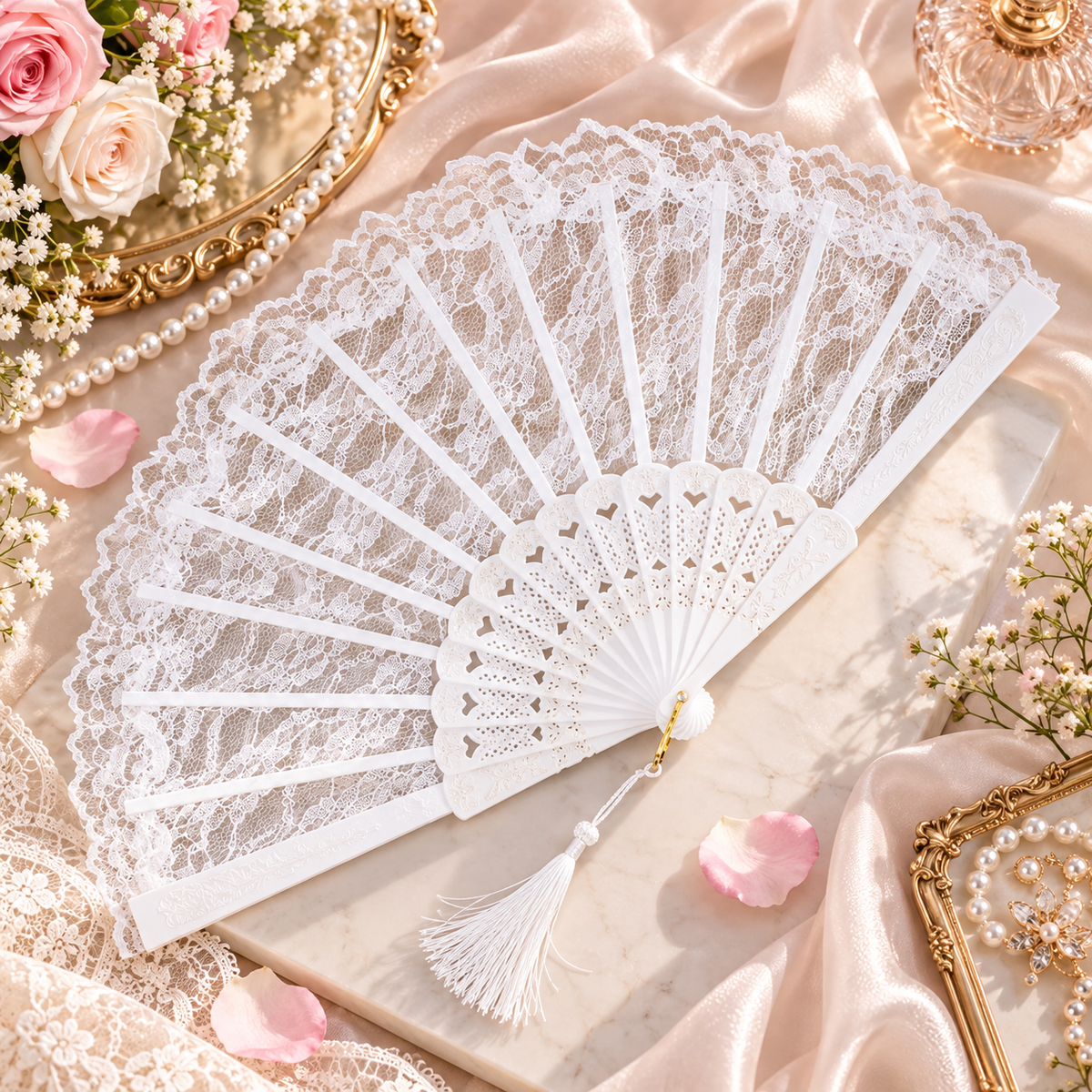 Victorian Gothic Lace Hand Fan