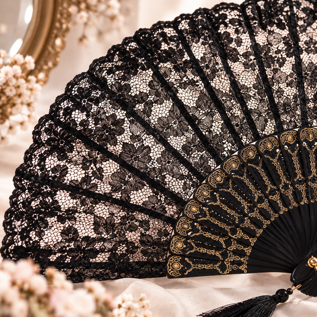 Chinese Silk Tassel Folding Fan