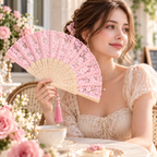 Vintage Lace Pattern Folding Fan